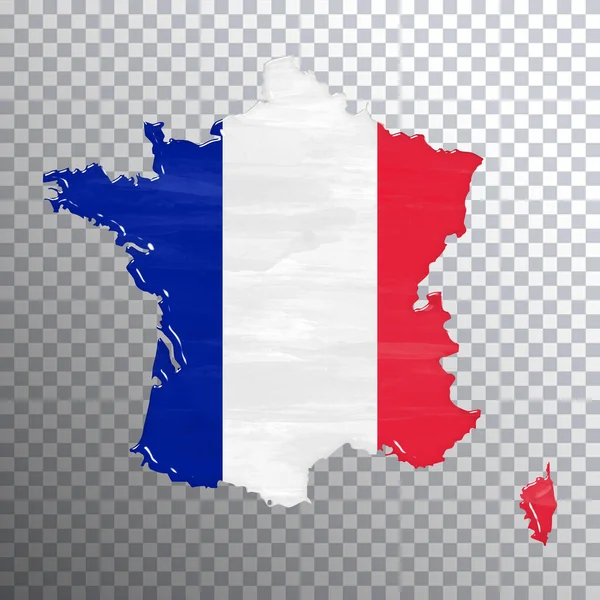 Frankreich Flagge Und Landkarte Transparenter Hintergrund Clipping Path — Stockfoto