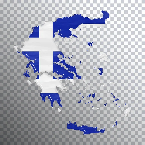 Greece Flag Map Transparent Background Clipping Path — Stock Photo, Image