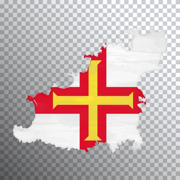 Guernsey Flag Map Transparent Background Clipping Path — Stock Photo, Image