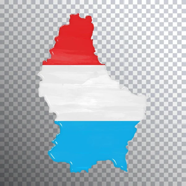 卢森堡国旗和地图 透明背景 裁剪路径 — 图库照片