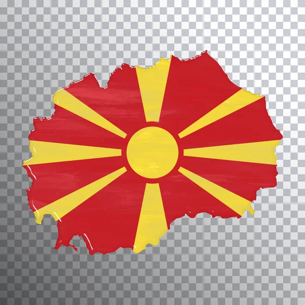 North Macedonia Flagga Och Karta Transparent Bakgrund Klippbana — Stockfoto