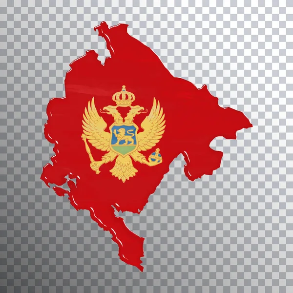 Montenegro Bandeira Mapa Fundo Transparente Caminho Clipping — Fotografia de Stock
