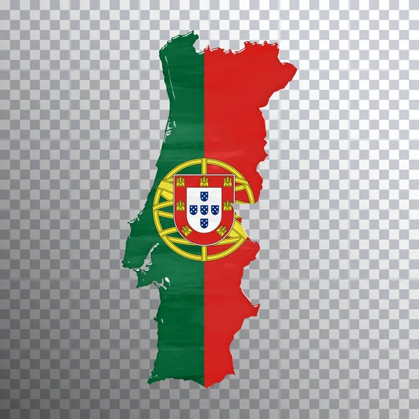 Portugalská Vlajka Mapa Průhledné Pozadí Cesta Oříznutí — Stock fotografie