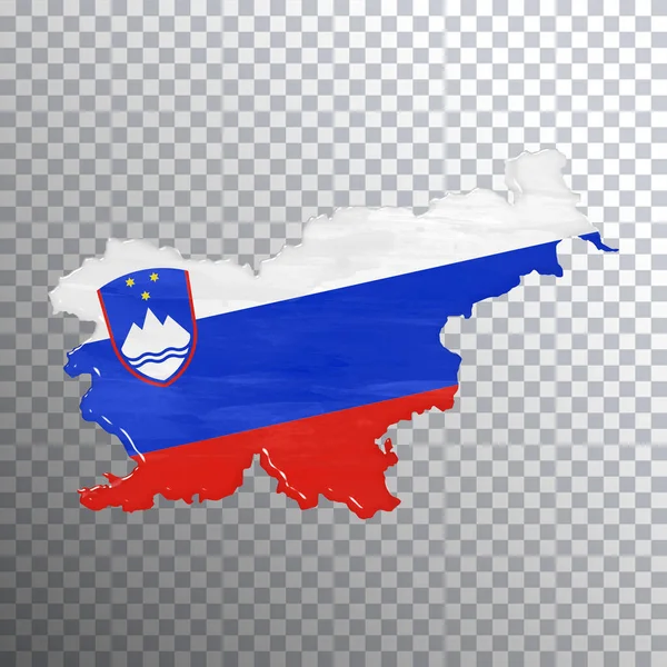 Szlovénia Zászló Térkép Átlátható Háttér Vágási Útvonal — Stock Fotó