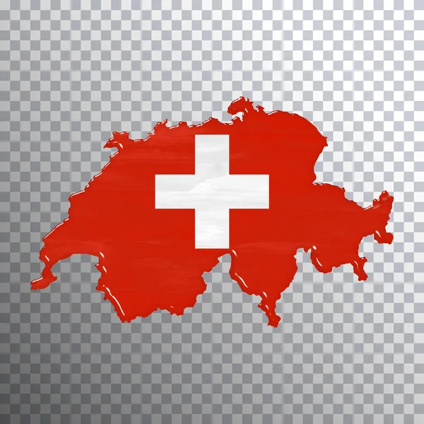 Switzerland Flag Map Transparent Background Clipping Path — Stock Photo, Image