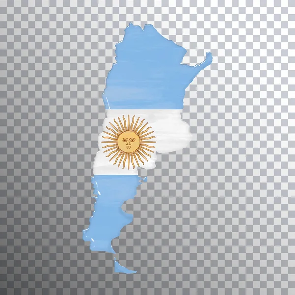 Argentina Flagga Och Karta Transparent Bakgrund Klippbana — Stockfoto