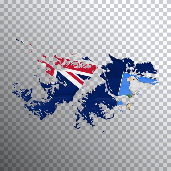 Σημαία Και Χάρτης Των Νήσων Φώκλαντ Διαφανές Φόντο Μονοπάτι Ψαλιδιού — Φωτογραφία Αρχείου