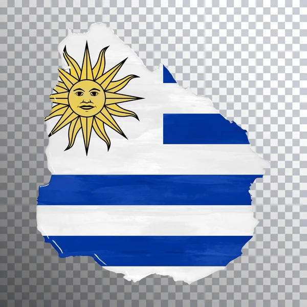 Uruguay Flagge Und Landkarte Transparenter Hintergrund Clipping Path — Stockfoto