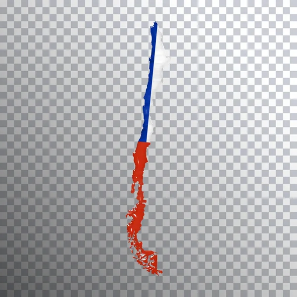 Chile Bandeira Mapa Fundo Transparente Caminho Clipping — Fotografia de Stock
