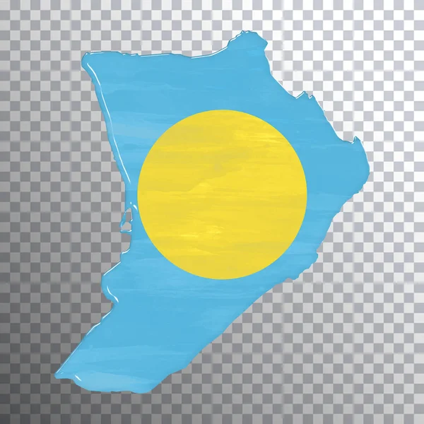 Palau Flagga Och Karta Transparent Bakgrund Klippbana — Stockfoto
