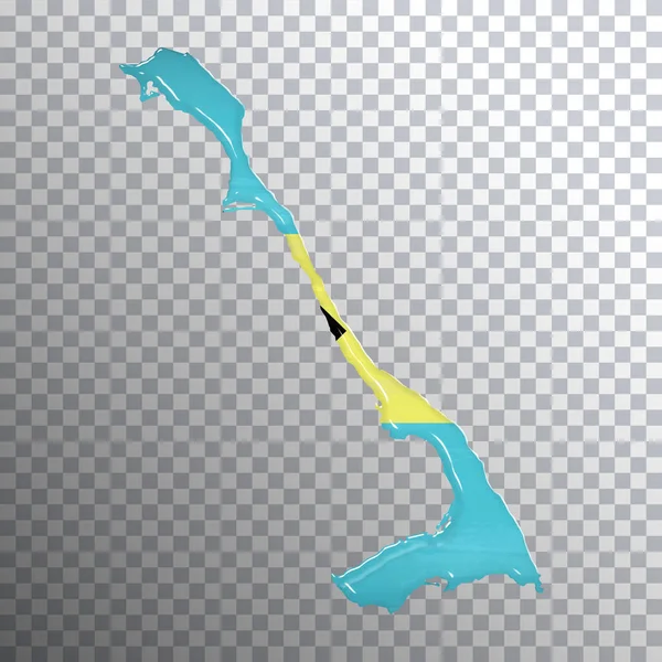 Bahamas Flagge Und Karte Transparenter Hintergrund Clipping Path — Stockfoto