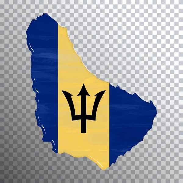 Příznak Mapa Barbadosu Průhledné Pozadí Cesta Oříznutí — Stock fotografie