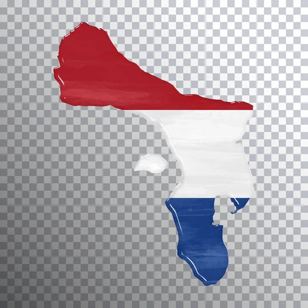 加勒比荷兰国旗和地图 透明背景 裁剪路径 — 图库照片