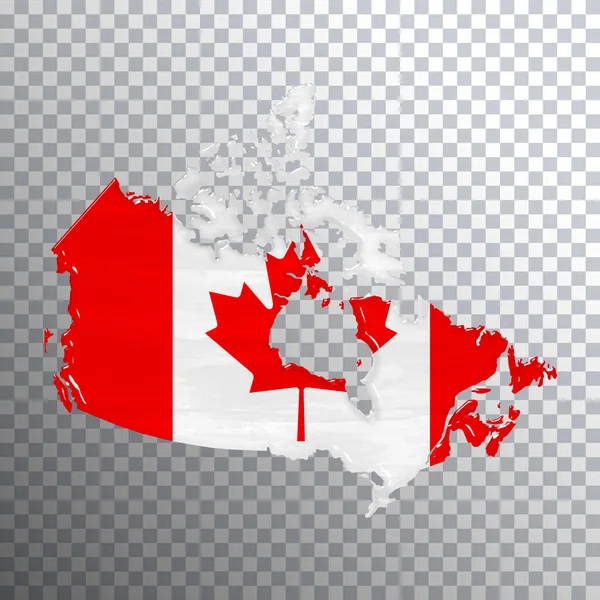 Kanada Flagga Och Karta Transparent Bakgrund Klippbana — Stockfoto