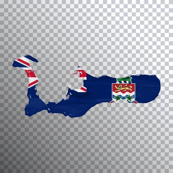 开曼群岛旗帜和地图 透明背景 裁剪路径 — 图库照片