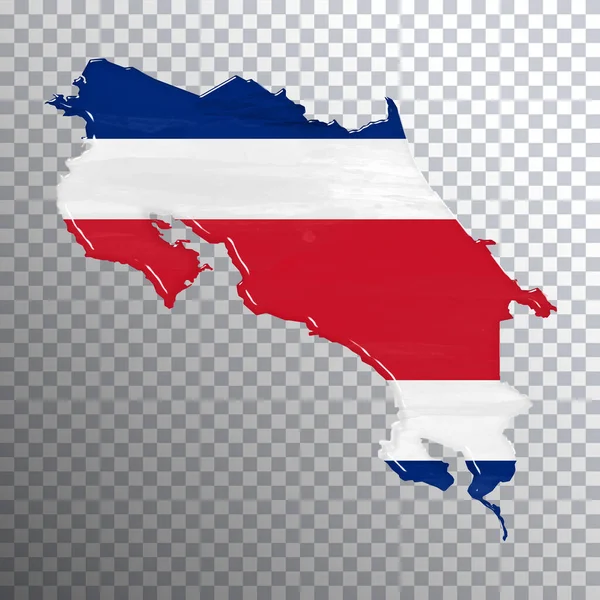 Costa Rica Flag Map Transparent Background Clipping Path — Stock Photo, Image