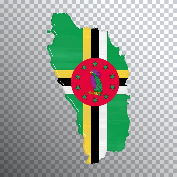 Bandeira Mapa Dominica Fundo Transparente Caminho Clipping — Fotografia de Stock