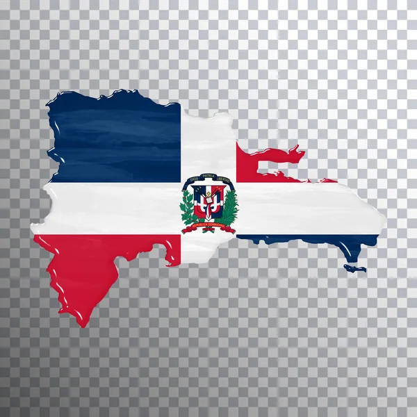 República Dominicana Bandera Mapa Fondo Transparente Ruta Recorte — Foto de Stock