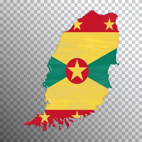 Grenada Vlag Kaart Transparante Achtergrond Knippad — Stockfoto