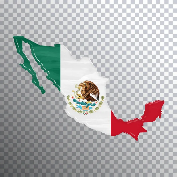 Mexico Flag Map Transparent Background Clipping Path — Stock Photo, Image