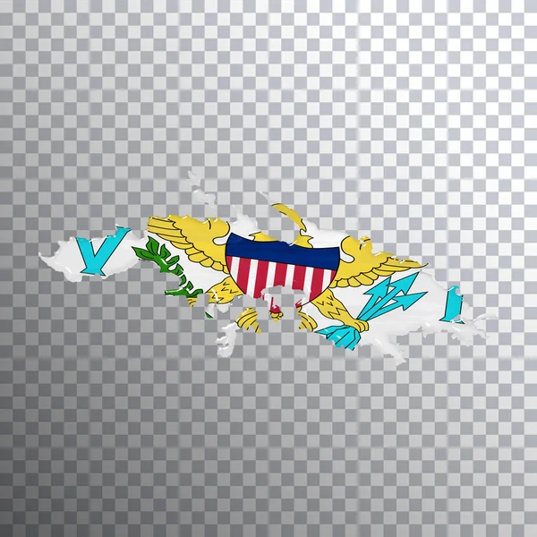 Wyspy Dziewicze Flaga Mapa Usa Przezroczyste Tło Ścieżka Wycinania — Zdjęcie stockowe