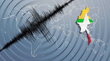 Sismik aktivite depremi Myanmar haritası Richter ölçeği