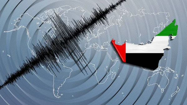 Seismisk Aktivitet Jordbävning Förenade Arabemiraten Karta Richter Skala — Stockfoto