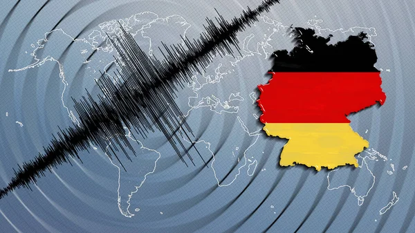 Seismické Zemětřesení Německo Mapa Richterova Stupnice — Stock fotografie