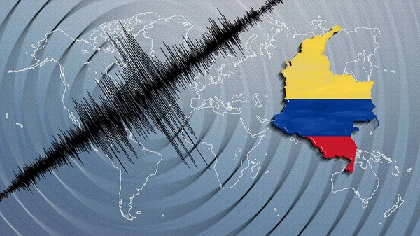 Σεισμική Δραστηριότητα Σεισμός Κολομβία Χάρτη Ρίχτερ Κλίμακα — Φωτογραφία Αρχείου