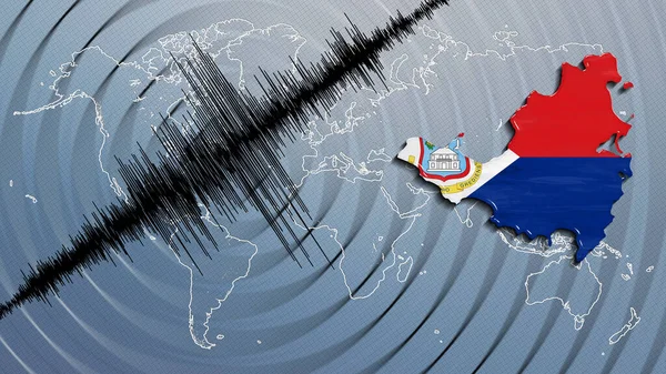 Seismisk Aktivitet Jordbävning Saint Martin Karta Richter Skala — Stockfoto