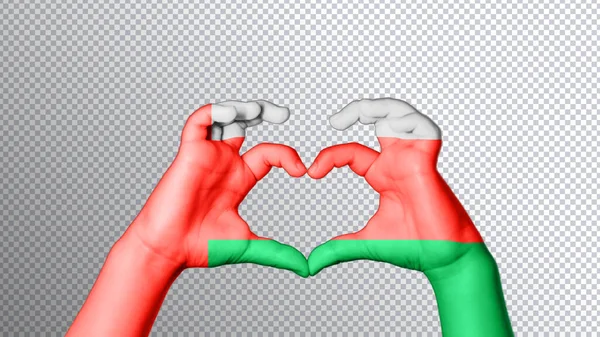 Flaggenfarbe Des Oman Hände Zeigen Symbol Des Herzens Und Der — Stockfoto