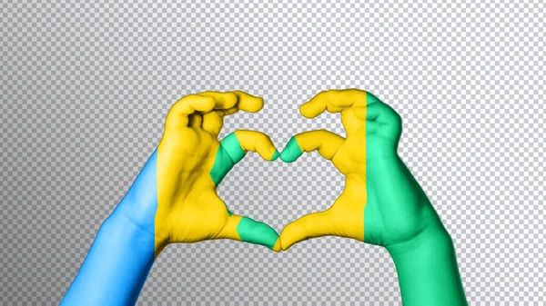 Saint Vincent Grenadine Bandiera Colore Mani Mostrano Simbolo Cuore Amore — Foto Stock