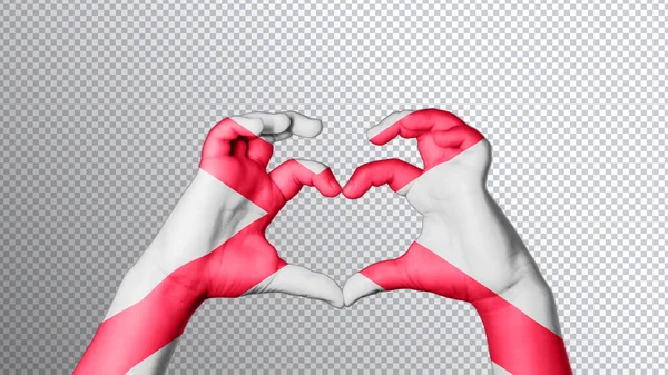 Σημαία Αλαμπάμα Χρώμα Χέρια Δείχνουν Σύμβολο Της Καρδιάς Και Της — Φωτογραφία Αρχείου