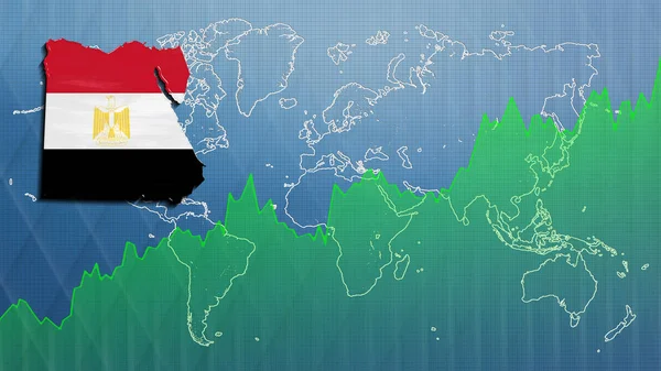 Karta Över Egypten Finansiell Framgång Ekonomisk Tillväxt — Stockfoto