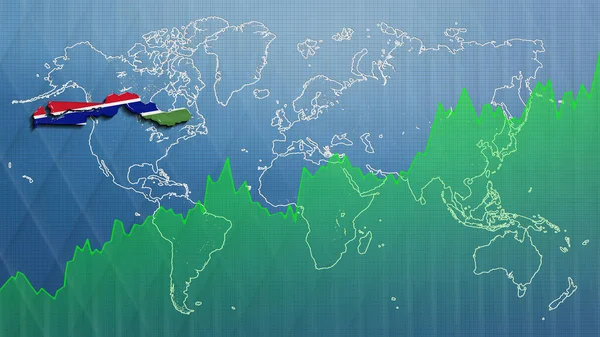 Mapa Gambia Éxito Financiero Crecimiento Económico — Foto de Stock