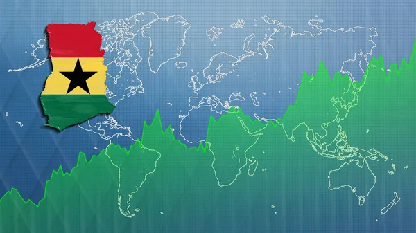 Kaart Van Ghana Financieel Succes Economische Groei — Stockfoto