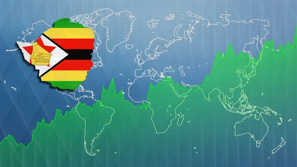 Mappa Dello Zimbabwe Successo Finanziario Crescita Economica — Foto Stock