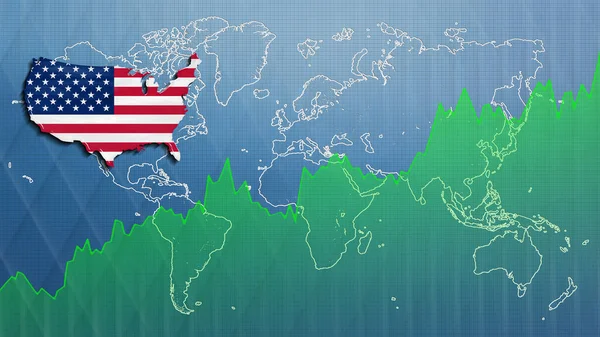 Mapa Estados Unidos Crecimiento Económico Éxito Financiero — Foto de Stock