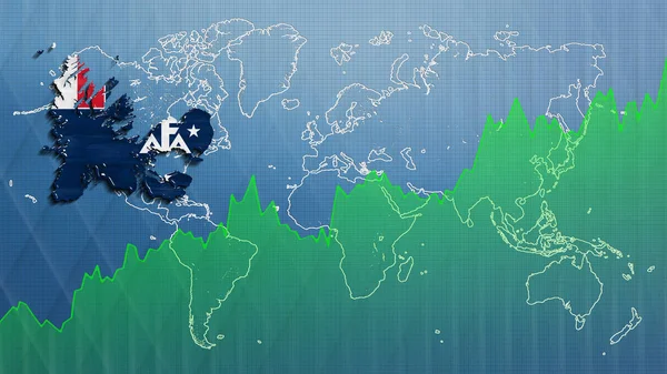 Mapa Francouzských Jižních Území Finanční Úspěch Hospodářský Růst — Stock fotografie