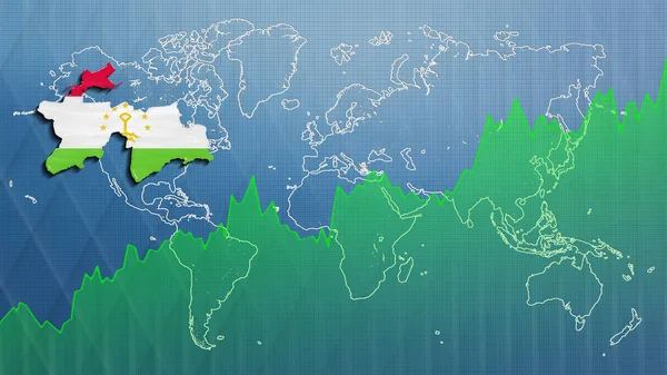 Mappa Del Tagikistan Successo Finanziario Crescita Economica — Foto Stock