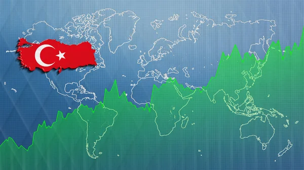 Türkiye Haritası Mali Başarı Ekonomik Büyüme — Stok fotoğraf