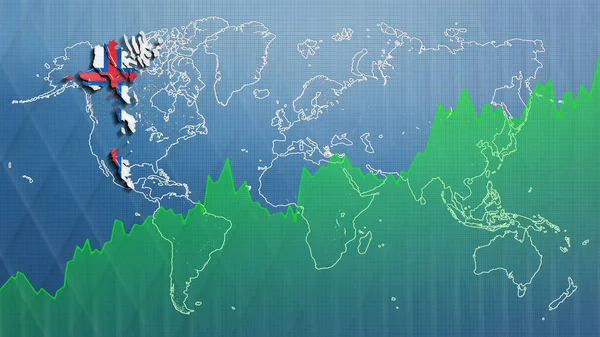 Карта Фарерських Островів Фінансовий Успіх Економічне Зростання — стокове фото