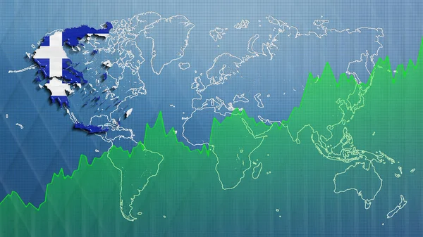 Mapa Grécia Sucesso Financeiro Crescimento Económico — Fotografia de Stock