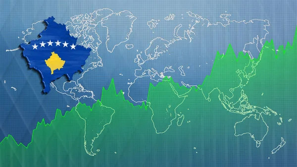 Mapa Kosovo Sucesso Financeiro Crescimento Económico — Fotografia de Stock