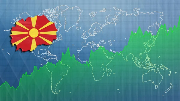 Mapa Macedónia Norte Sucesso Financeiro Crescimento Económico — Fotografia de Stock