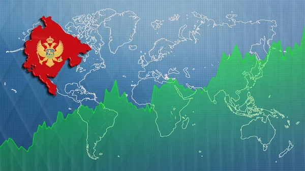 Carte Monténégro Réussite Financière Croissance Économique — Photo