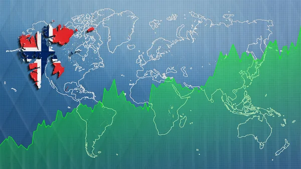 スヴァールバルとヤン メイエンの地図 金融の成功 経済成長 — ストック写真