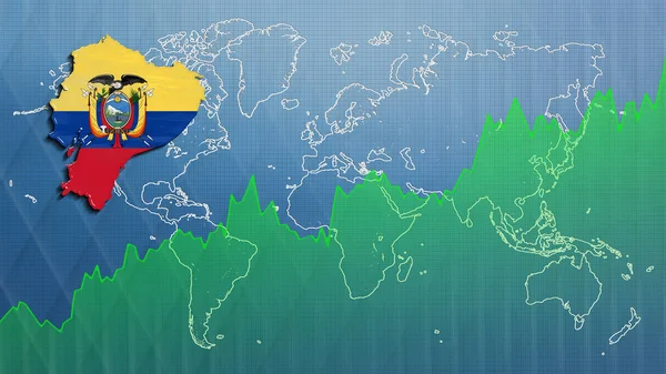 Χάρτης Του Ισημερινού Οικονομική Επιτυχία Οικονομική Ανάπτυξη — Φωτογραφία Αρχείου