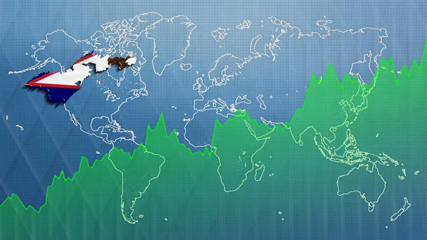 Mapa Samoa Americana Crecimiento Económico Éxito Financiero — Foto de Stock