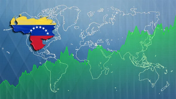Χάρτης Της Βενεζουέλας Οικονομική Επιτυχία Οικονομική Ανάπτυξη — Φωτογραφία Αρχείου